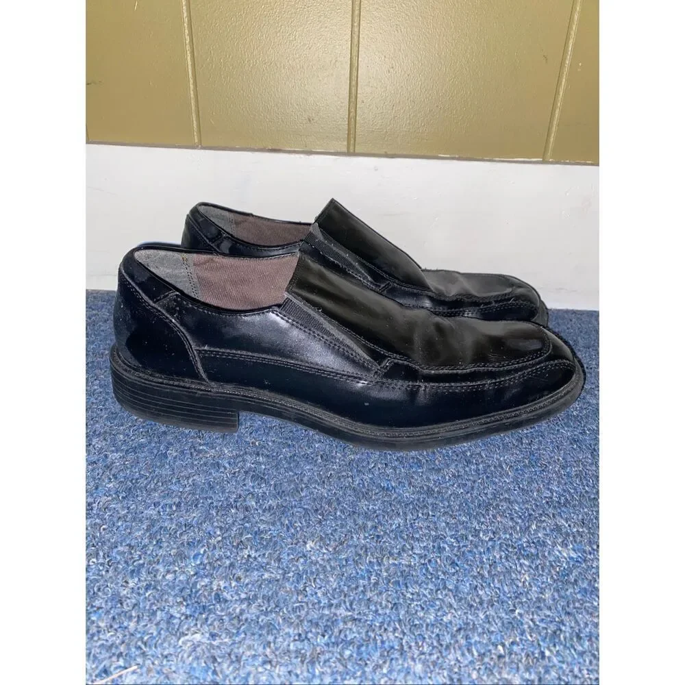 Jarman men 11 slip on leather dress shoes black